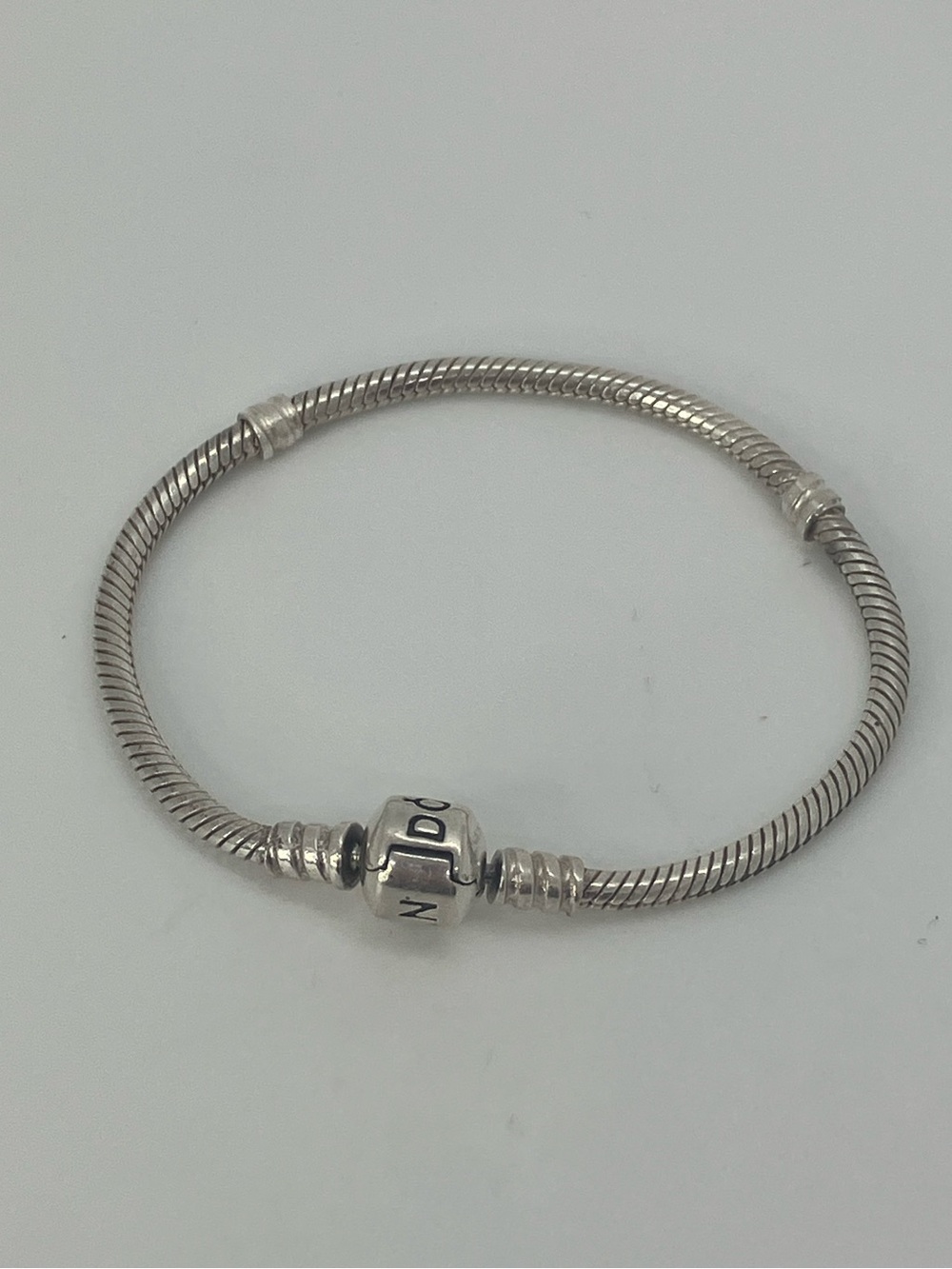 Pandora Moments 925 ALE Sterling Silver Snake Chain Charm Bracelet | 6.5”